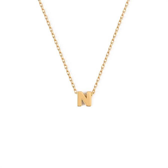 Orelia London Jewellery Initial ‘N’ Gold Necklace with Gift Box